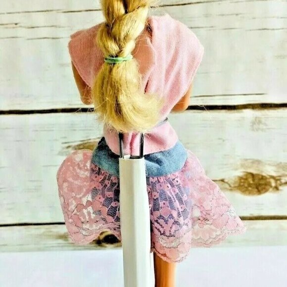 MATTEL BARBIE Doll Blond Hair Two Piece Pink Outfit 12" Tall Used - Picture 8 of 11